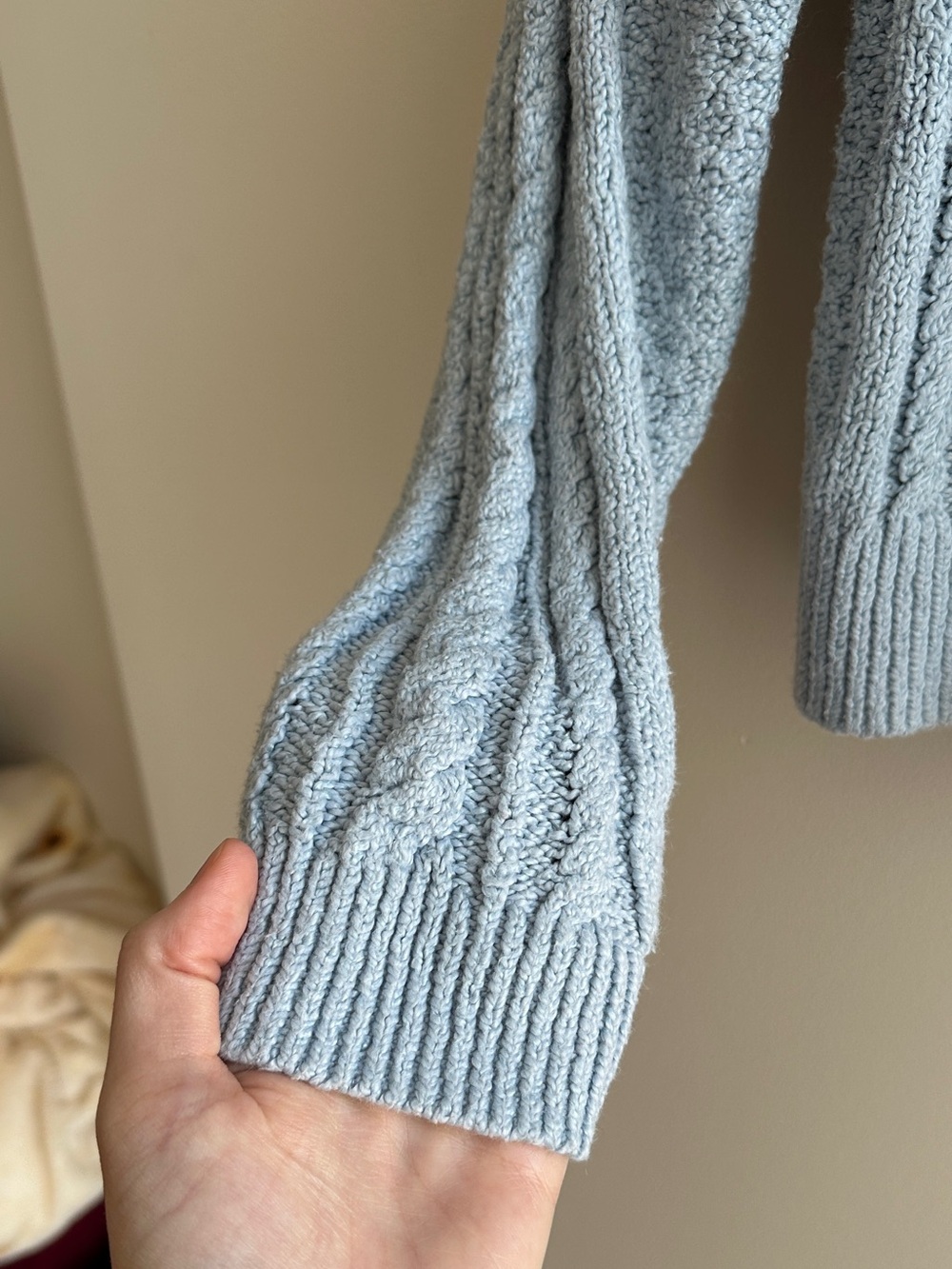 J. Crew Women’s Rollneck Cable Sweater, Light Blue, Size Small, 90s Sweater - Picture 5 of 16